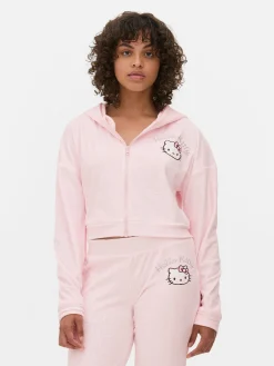 Hot Primark Sweat à Capuche Zippé En Velours à Coordonner Hello Kitty Rose