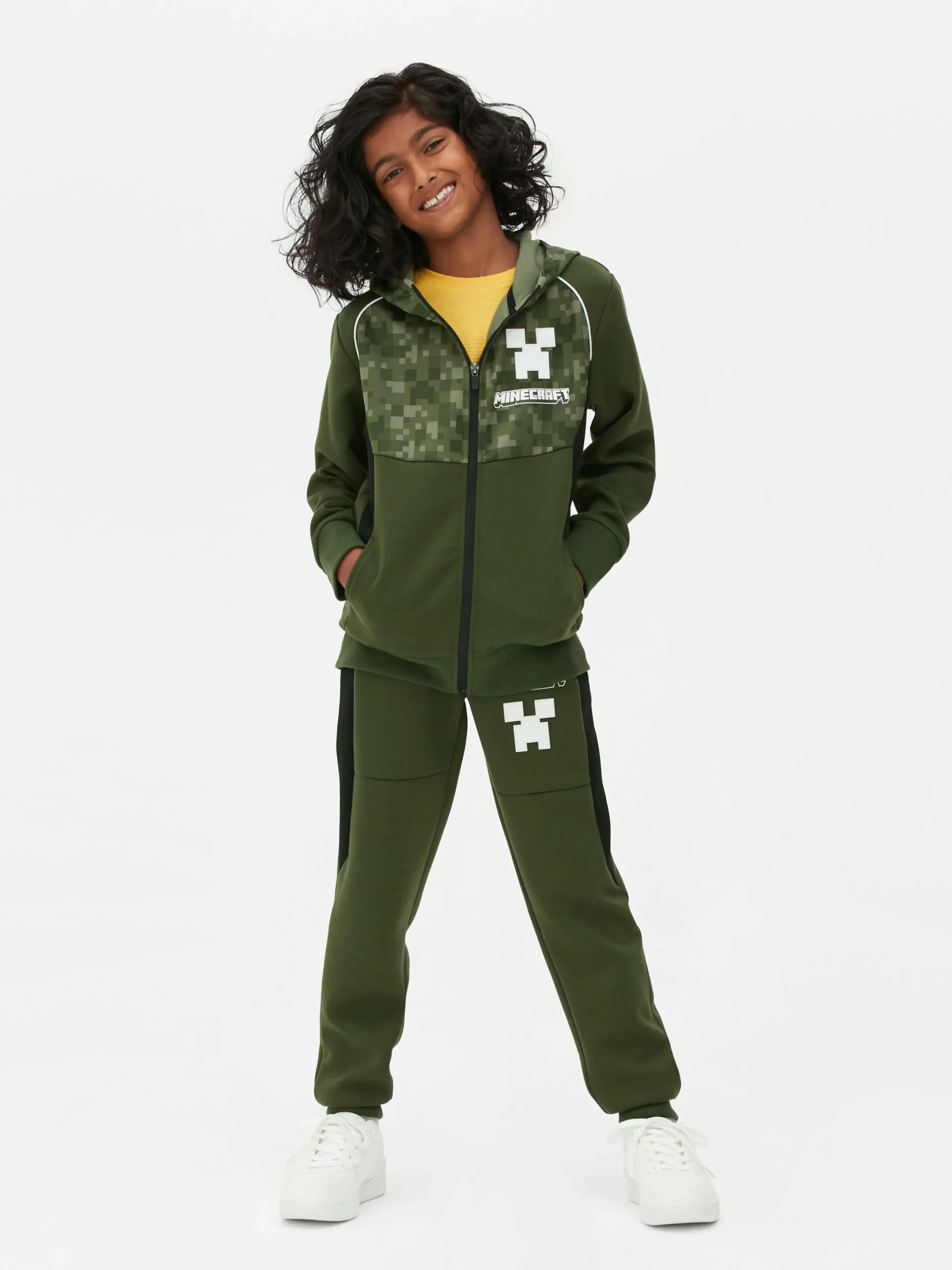 Discount Primark Sweat à Capuche Zippé Minecraft Kaki