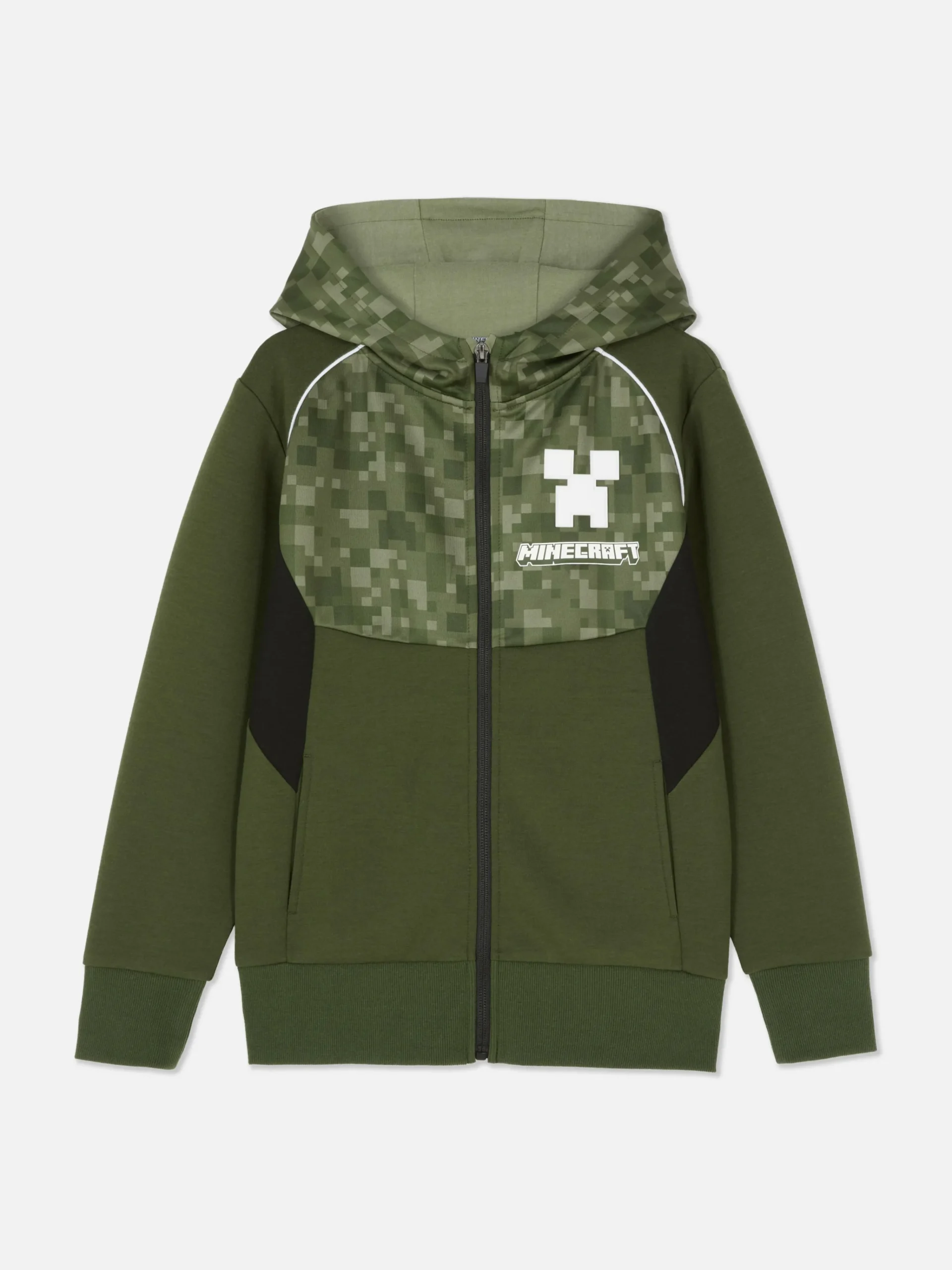 Discount Primark Sweat à Capuche Zippé Minecraft Kaki