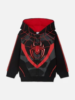 Primark Sweat Zippé à Capuche Marvel Spider-Man Miles Morales Noir
