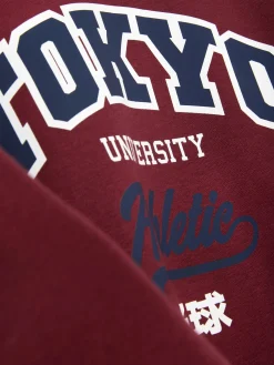 Hot Primark Sweat-shirt Ras-du-cou Graphique Bordeaux