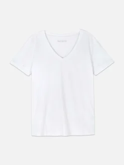 Hot Primark T-shirt à Col En V Et Manches Courtes Blanc