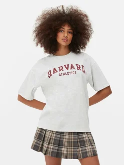 Hot Primark T-shirt à Manches Courtes Harvard Gris chiné