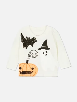 Discount Primark T-shirt à Manches Longues Halloween Blanc