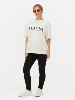 Discount Primark T-shirt à Message Maternité Écru
