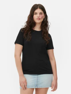 Discount Primark T-shirt Coupe Regular à Col Ras Du Cou Noir