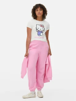 Discount Primark T-shirt Court Graphique Hello Kitty Ivoire