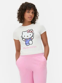 Discount Primark T-shirt Court Graphique Hello Kitty Ivoire