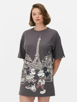 Clearance Primark T-shirt De Nuit Disney Mickey Mouse Et Minnie Mouse Anthracite