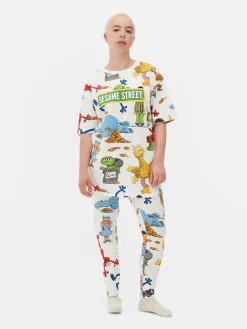 Discount Primark T-shirt De Nuit Graphique 1, Rue Sésame Blanc