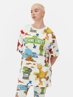 Discount Primark T-shirt De Nuit Graphique 1, Rue Sésame Blanc