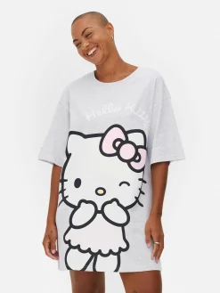 Hot Primark T-shirt De Nuit Oversize Hello Kitty Gris chiné