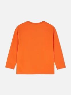 Sale Primark T-shirt D’Halloween à Manches Longues Et Imprimé Dinosaure Orange