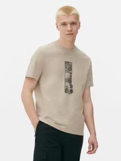 Sale Primark T-shirt Graphique Japon Grège