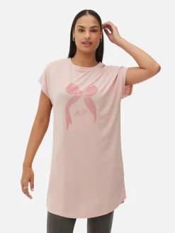 Discount Primark T-shirt Long à Col Ras-du-cou Rose clair