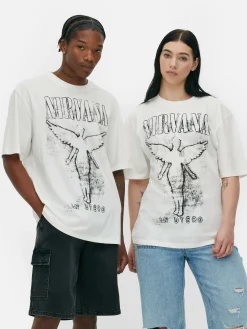 Hot Primark T-shirt Nirvana Tour Écru