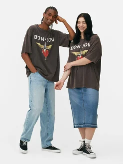 Online Primark T-shirt Oversize Bon Jovi Anthracite