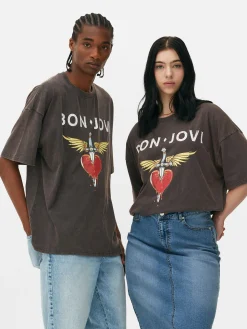 Online Primark T-shirt Oversize Bon Jovi Anthracite