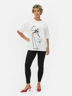 Primark T-shirt Oversize Disney L’Étrange Noël De Monsieur Jack De Tim Burton Blanc