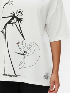 Primark T-shirt Oversize Disney L’Étrange Noël De Monsieur Jack De Tim Burton Blanc
