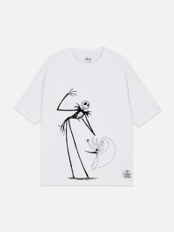 Primark T-shirt Oversize Disney L’Étrange Noël De Monsieur Jack De Tim Burton Blanc