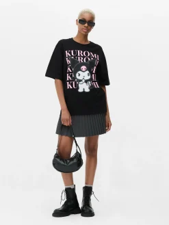 Clearance Primark T-shirt Oversize Hello Kitty Kuromi Noir