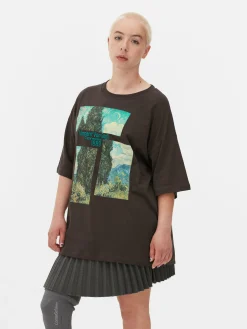 Online Primark T-shirt Oversize Les Cyprès De Van Gogh Anthracite